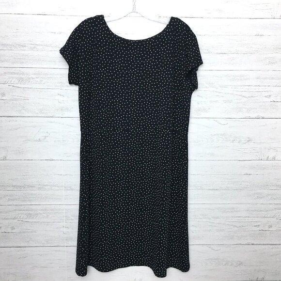 J. Jill Dresses & Skirts - NEW J. Jill Black & White Polka Dot Dress Cap Sleeves Pockets Medium